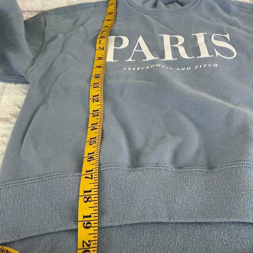 Abercrombie & Fitch Sweatshirt Soft AF Collection Paris Cropped Oversized ZS XXS - Picture 3 of 6
